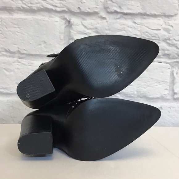 Steve Madden 6 Comet Ankle Boots Women’s Western Strappy Studded Chunky Heels - Picture 6 of 12